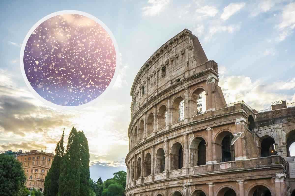 Colosseo e neve